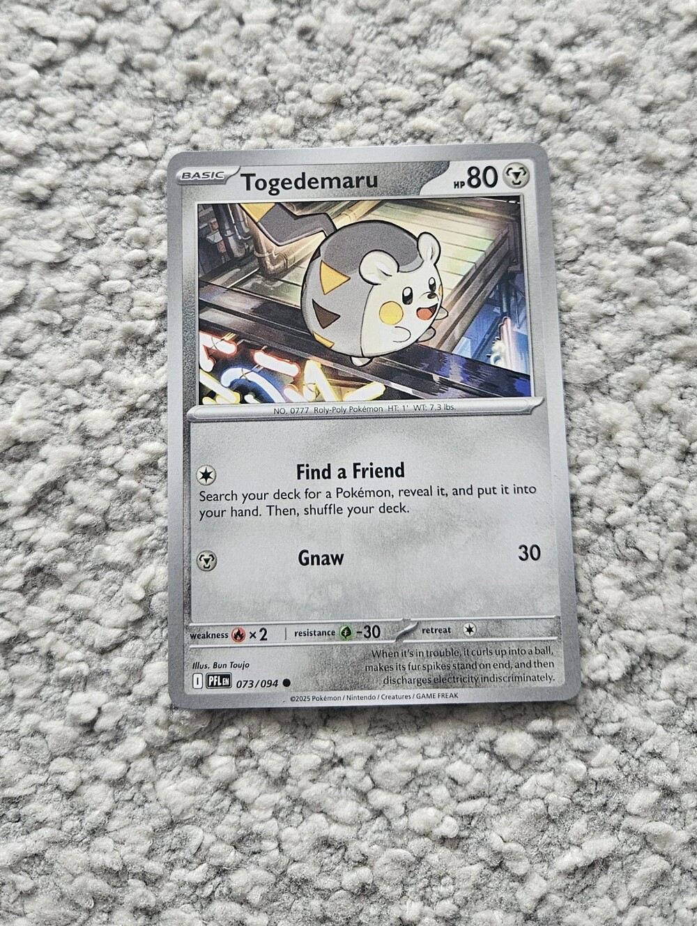 POKEMON TCG Card Togedemaru Phantasmal Flames 073/094